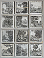 Set of twelve tiles with scenes from Aesop's Fables, Tin-glazed earthenware, British, Liverpool