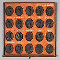 Cabinet of 140 plaques, Basalt ware, British, Staffordshire