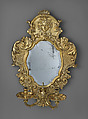 Monumental mirror sconce (one of a pair), Peter Rahm (German, 1661–1737), Silver, embossed, chiseled, engraved and gilded; mirror glass (19th century replacement); wood frame, German, Augsburg