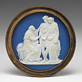 Old woman exhorting a youth and a maiden, Josiah Wedgwood and Sons British, Jasperware, British, Etruria, Staffordshire