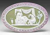 Plaque, Josiah Wedgwood British, Jasperware, back green, British, Etruria, Staffordshire