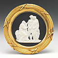 Old woman exhorting a youth and a maiden, Josiah Wedgwood and Sons British, Basalt ware, British, Etruria, Staffordshire
