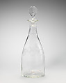 Decanter with stopper, Glass, British