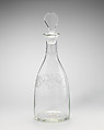 Decanter with stopper, Glass, British