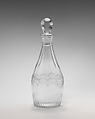 Decanter with stopper, Glass, British