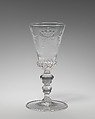 Wineglass (one of a pair), Glass, British