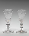 Wineglass (one of a pair), Glass, British