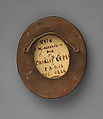 Miniature of Mabel Morrison, Charles Lepec (French, Paris 1830–after 1888), Enamel on copper; Damascened iron frame inlaid with gold and silver; silk velvet., French, Paris