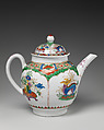 Teapot, Earls of Plymouth, Hard-paste porcelain with enamel decoration, British, Plymouth