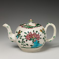 Teapot, Salt-glazed stoneware, British, Staffordshire