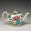 Teapot, Salt-glazed stoneware, British, Staffordshire