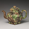 Teapot, Style of Thomas Whieldon (British, Penkull, Stoke-on-Trent 1719–1795), Tortoiseshell ware (glazed earthenware), British, Staffordshire