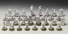 Chessmen (32), John Flaxman (British, York 1755–1826 London), Jasperware, British, Staffordshire