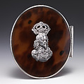 Tobacco box, Tortoiseshell, silver, British