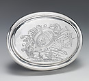 Tobacco box, Edward Cornock (active 1701–31), Silver, British, London
