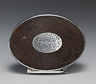 Snuffbox, Silver and oak, probably British