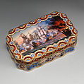 Snuffbox with naval battle scenes, Jean Louis Richter (1766–1841), Gold, enamel, Swiss