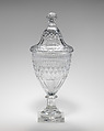 Urn with cover (one of a pair), Glass, French