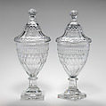 Urn with cover (one of a pair), Glass, French