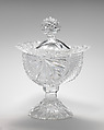 Bowl with cover (one of a pair), Glass, probably French