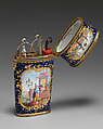 Étui, Enameled copper, ivory, British, South Staffordshire case and French, Paris scissors
