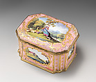 Snuffbox, Enameled copper, British, South Staffordshire