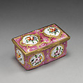 Snuffbox, Enameled copper, British, possibly Bilston