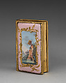 Book-shaped snuffbox, Enameled copper, British, South Staffordshire