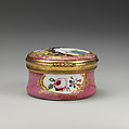 Snuffbox, Enameled copper, British, South Staffordshire, possibly Bilston