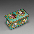 Snuffbox, Enameled copper, British, possibly Bilston