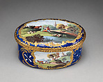 Snuffbox, Enameled copper, British, possibly South Staffordshire, possibly Bilston