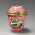 possibly Thimble case, Enameled copper, British, South Staffordshire