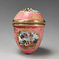 Thimble case, Enameled copper, British, Staffordshire