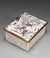 Snuffbox, Enameled copper, British, London (Battersea)