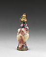 Scent bottle with two doves, Enamel on copper, British, possibly South Staffordshire, possibly Bilston
