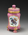 Mustard pot with cover, Enamel on copper, British, South Staffordshire