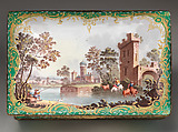 Toilet box, Enamel on copper, British, South Staffordshire