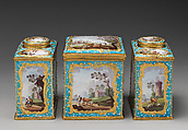 Tea caddy (one of a pair), Enamel on copper, British, South Staffordshire