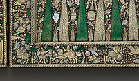Chess and tric-trac game board, Wood, ivory, bone, mother-of-pearl, German