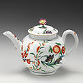 Teapot (part of a service), Worcester factory (British, 1751–2008), Soft-paste porcelain with enamel decoration and gilding, British, Worcester