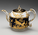 Teapot (part of a service), Chelsea Porcelain Manufactory (British, 1745–1784, Gold Anchor Period, 1759–69), Soft-paste porcelain with enamel decoration and gilding, British, Chelsea