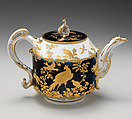 Teapot (part of a service), Chelsea Porcelain Manufactory (British, 1745–1784, Gold Anchor Period, 1759–69), Soft-paste porcelain with enamel decoration and gilding, British, Chelsea