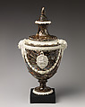 Ornamental agate creamware vase, James Neale, Agateware, creamware; basalt, British