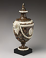 Ornamental agate creamware vase, James Neale, Agateware, creamware; basalt, British