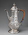 Coffeepot, William Priest (active 1749–73, died between 1802–11), Silver, British, London