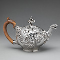 Teapot, Paul de Lamerie (British, 1688–1751, active 1712–51), Silver and wood, British, London