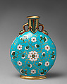 Moon flask with stylized floral decoration, Minton(s) British, Bone china with enamel decoration and gilding, British, Stoke-on-Trent, Staffordshire