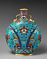 Moon flask with Islamicizing floral motifs, Minton(s) (British, Stoke-on-Trent, 1793–present), Bone china with enamel decoration and gilding, British, Stoke-on-Trent, Staffordshire