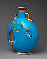Moon flask with fish vase holding orchid spray, Minton(s) (British, Stoke-on-Trent, 1793–present), Bone china, British, Stoke-on-Trent, Staffordshire