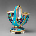 U-shaped vase with handle (one of a pair), Minton(s) (British, Stoke-on-Trent, 1793–present), Bone china, British, Stoke-on-Trent, Staffordshire